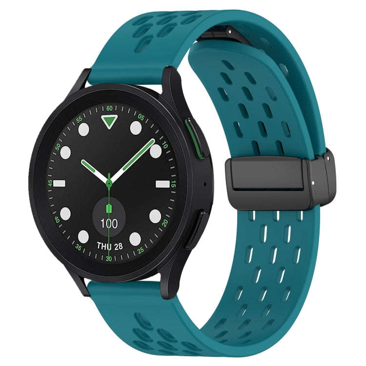For Samsung Galaxy watch 5 Pro Golf Edition 20mm Folding Magnetic Clasp Silicone Watch Band(Hidde...