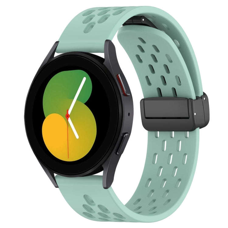 For Samsung Galaxy Watch 5  40mm 20mm Folding Magnetic Clasp Silicone Watch Band(Teal)