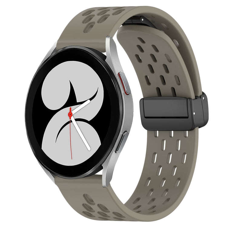 For Samsung Galaxy Watch 4 40mm 20mm Folding Magnetic Clasp Silicone Watch Band(Space Ash)
