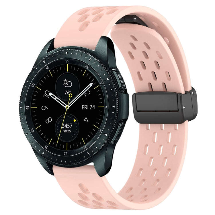 For Samsung Galaxy Watch 42mm 20mm Folding Magnetic Clasp Silicone Watch Band(Pink)