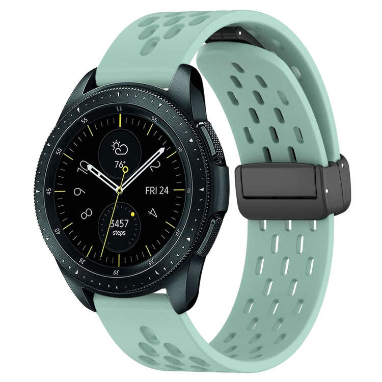 For Samsung Galaxy Watch 42mm 20mm Folding Magnetic Clasp Silicone Watch Band(Teal)