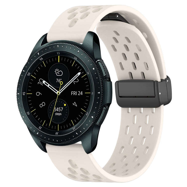 For Samsung Galaxy Watch 42mm 20mm Folding Magnetic Clasp Silicone Watch Band(Starlight Starlight...