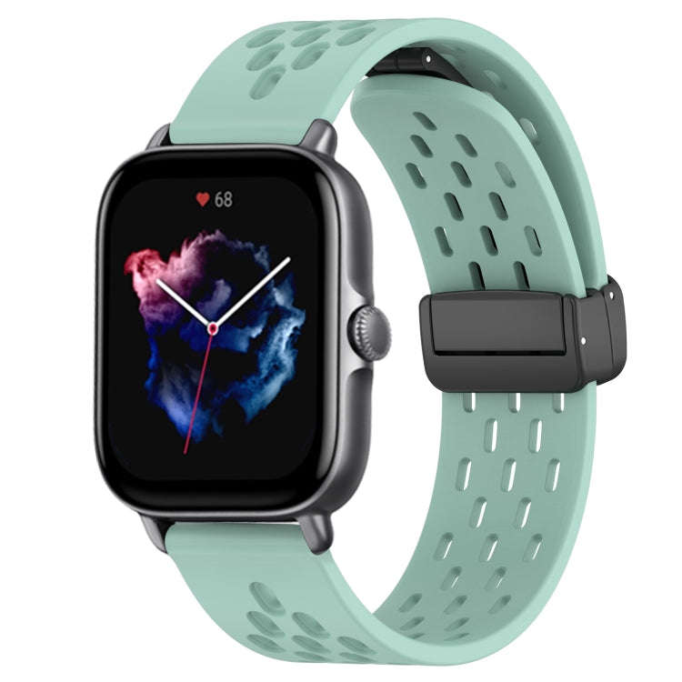 For Amazfit GTS 3 20mm Folding Magnetic Clasp Silicone Watch Band(Water Duck)