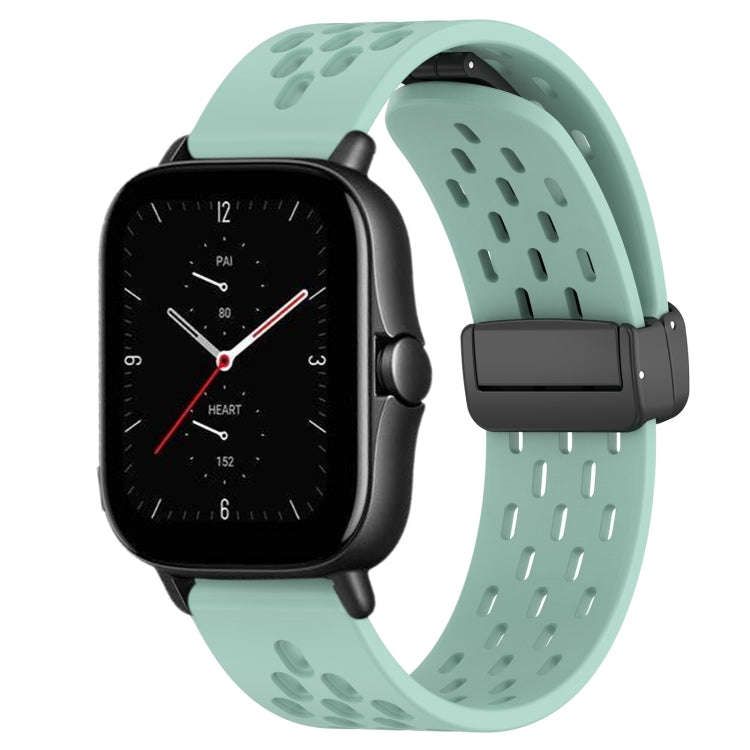 For Amazfit GTS 2E 20mm Folding Magnetic Clasp Silicone Watch Band(Water Duck)