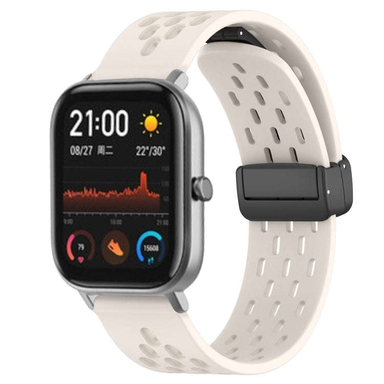 For Amazfit GTS 20mm Folding Magnetic Clasp Silicone Watch Band(Starlight)