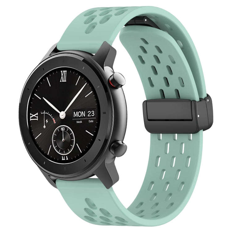 For Amazfit GTR 42mm 20mm Folding Magnetic Clasp Silicone Watch Band(Water Duck)