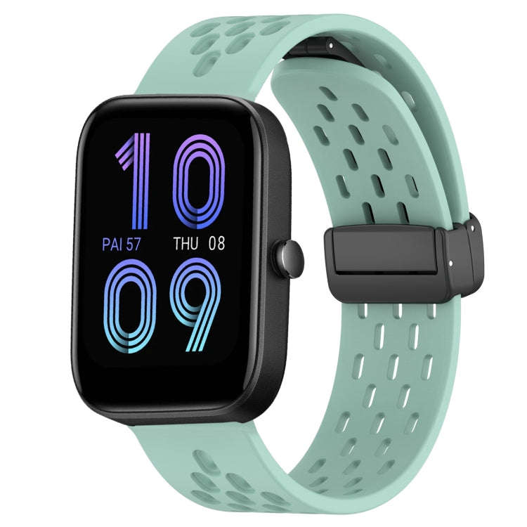 For Amazfit Bip3 20mm Folding Magnetic Clasp Silicone Watch Band(Water Duck)