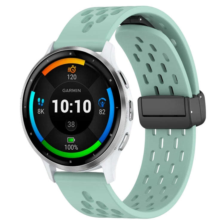 For Garmin Venu 3 22mm Folding Magnetic Clasp Silicone Watch Band(Teal)