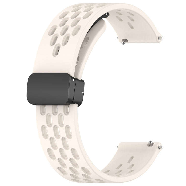 For Garmin Venu 3 22mm Folding Magnetic Clasp Silicone Watch Band(Starlight Color)