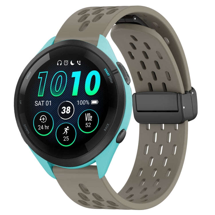 For Garmin Forerunner 265 22mm Folding Magnetic Clasp Silicone Watch Band(Space Ash)