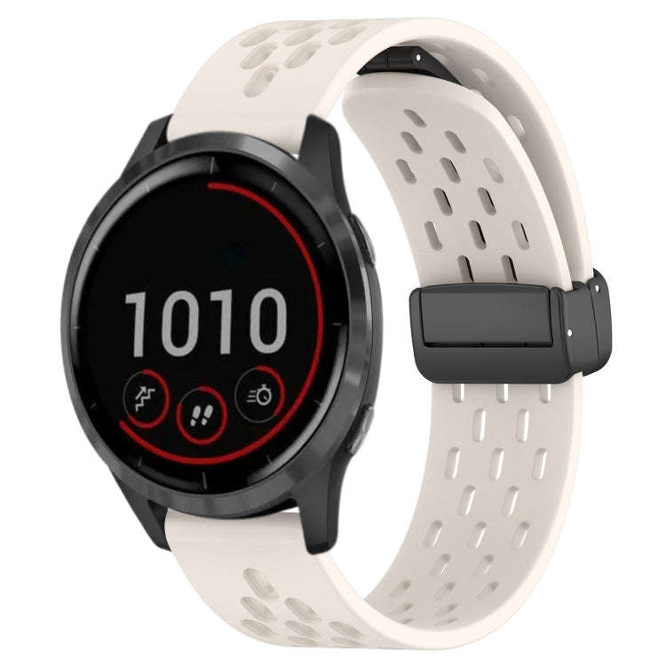 For Garmin Vivoactive 4 22mm Folding Magnetic Clasp Silicone Watch Band(Starlight Color)