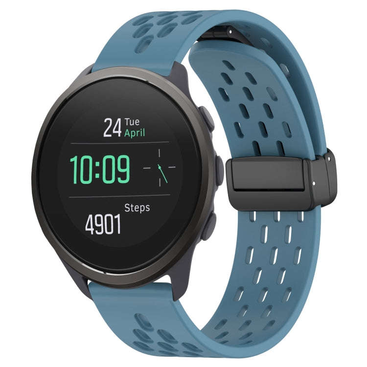 For SUUNTO 5 Peak 22mm Folding Magnetic Clasp Silicone Watch Band(Blue)