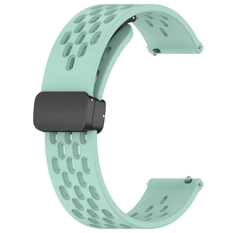 For SUUNTO 5 Peak 22mm Folding Magnetic Clasp Silicone Watch Band(Teal)