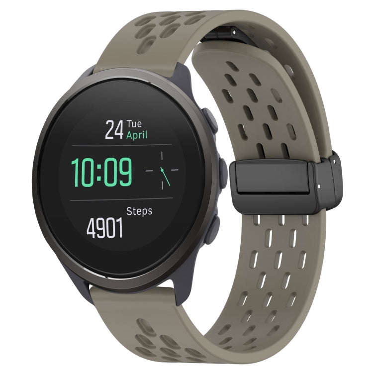 For SUUNTO 5 Peak 22mm Folding Magnetic Clasp Silicone Watch Band(Space Ash)
