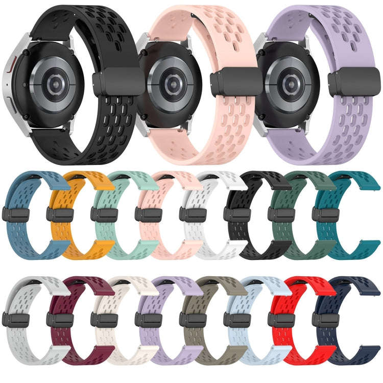 For SUUNTO 9 Peak Pro 22mm Folding Magnetic Clasp Silicone Watch Band(Midnight Blue)