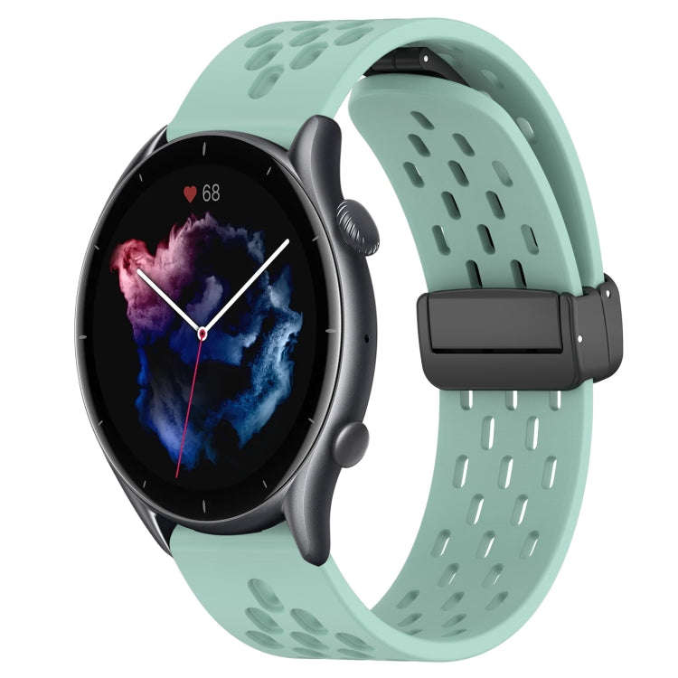 For Amazfit GTR 3 Pro 22mm Folding Magnetic Clasp Silicone Watch Band(Water Duck)