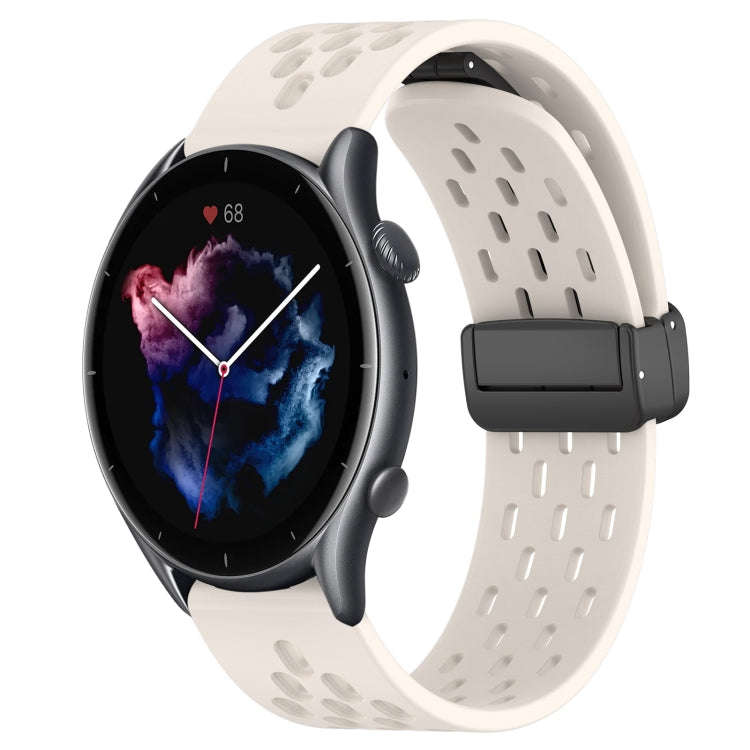 For Amazfit GTR 3 Pro 22mm Folding Magnetic Clasp Silicone Watch Band(Starlight)