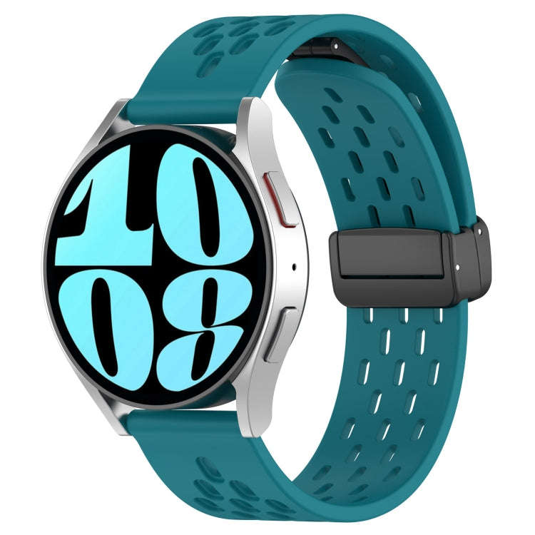 For Amazfit Bip 5 22mm Folding Magnetic Clasp Silicone Watch Band(Hidden Green)
