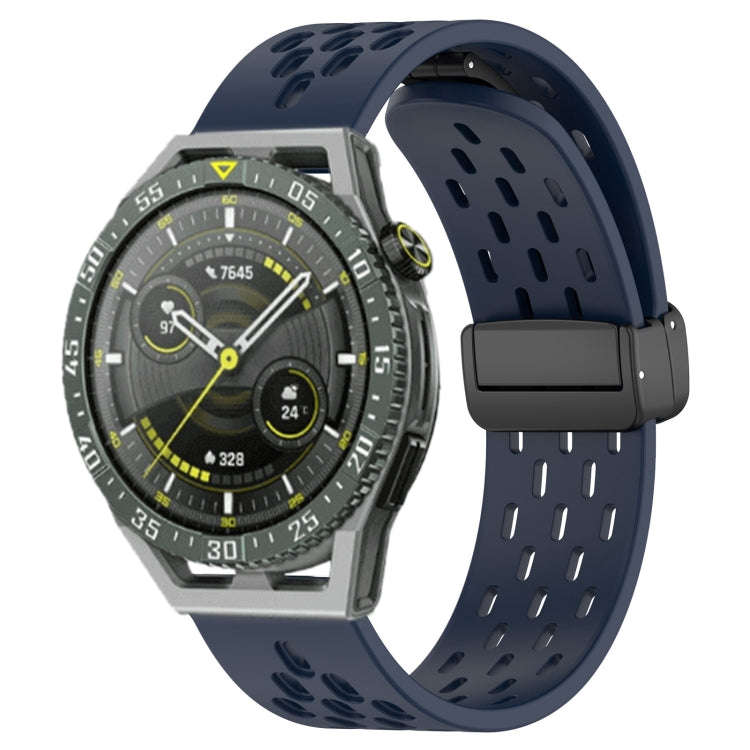 For Huawei Watch GT3 SE 22mm Folding Magnetic Clasp Silicone Watch Band(Midnight Blue)