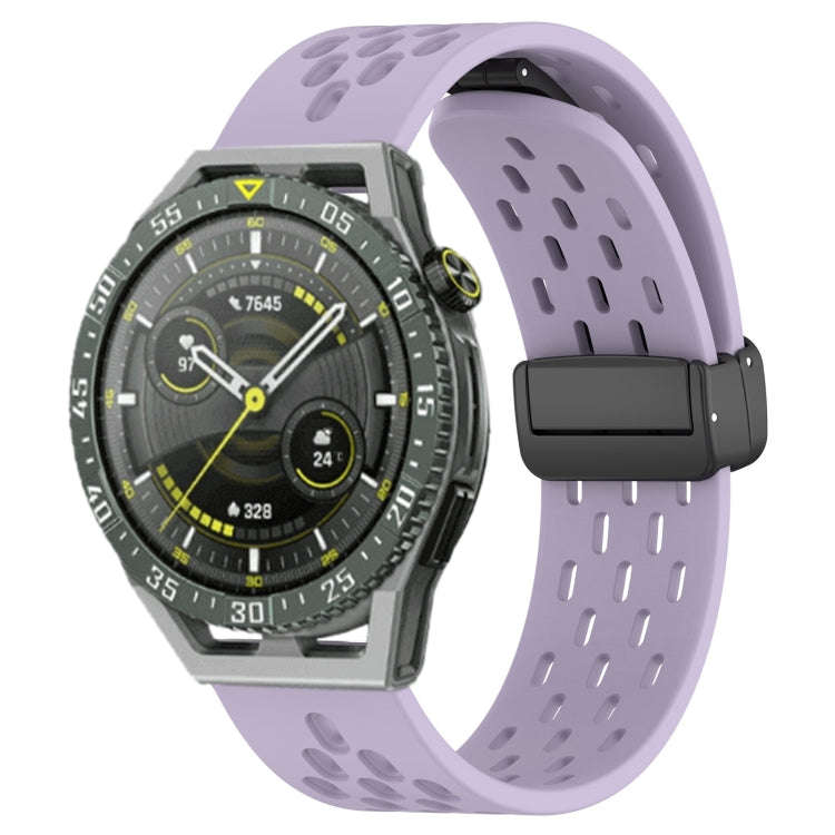 For Huawei Watch GT3 SE 22mm Folding Magnetic Clasp Silicone Watch Band(Purple)