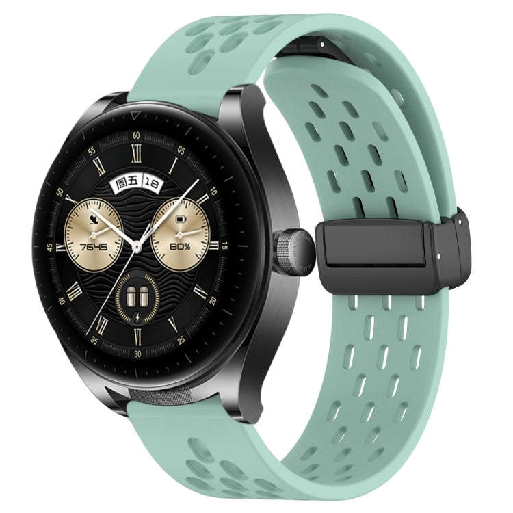 For Huawei Watch Buds 22mm Folding Magnetic Clasp Silicone Watch Band(Teal)