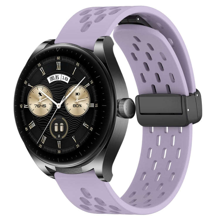 For Huawei Watch Buds 22mm Folding Magnetic Clasp Silicone Watch Band(Purple)