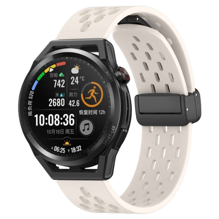 For Huawei Watch GT Runner 22mm Folding Magnetic Clasp Silicone Watch Band(Starlight Color)