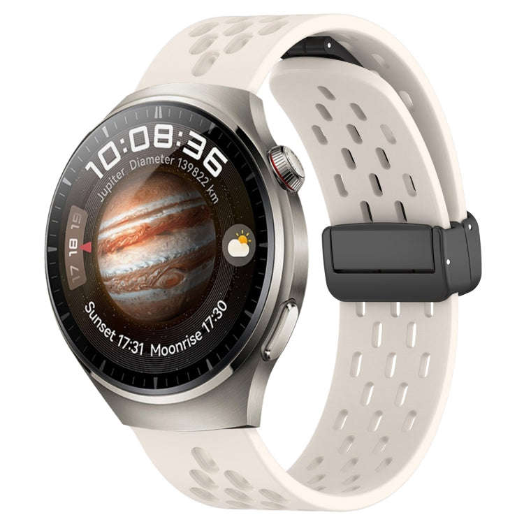 For Huawei Watch 4 22mm Folding Magnetic Clasp Silicone Watch Band(Starlight Color)