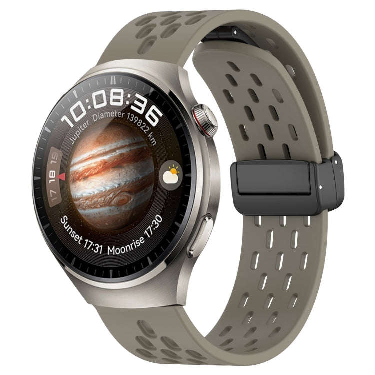 For Huawei Watch 4 Pro 22mm Folding Magnetic Clasp Silicone Watch Band(Space Ash)