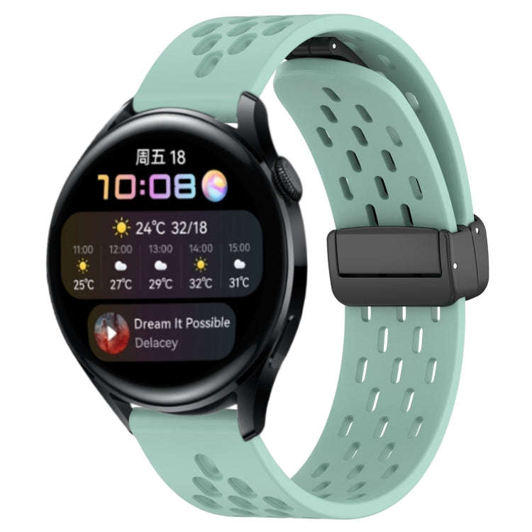 For Huawei Watch 3 22mm Folding Magnetic Clasp Silicone Watch Band(Teal)