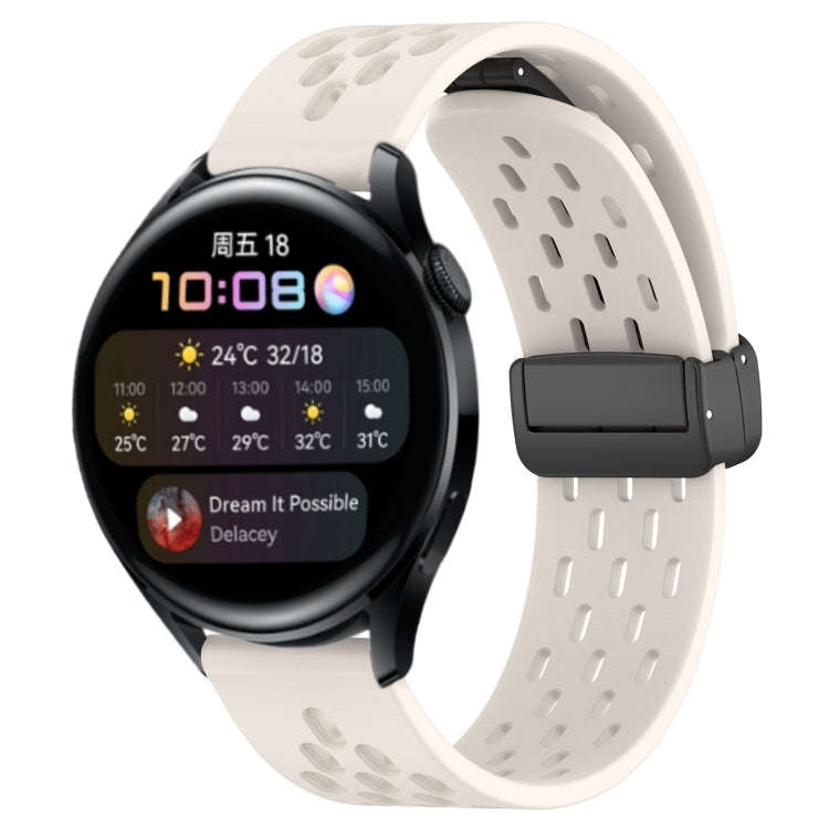 For Huawei Watch 3 22mm Folding Magnetic Clasp Silicone Watch Band(Starlight Color)