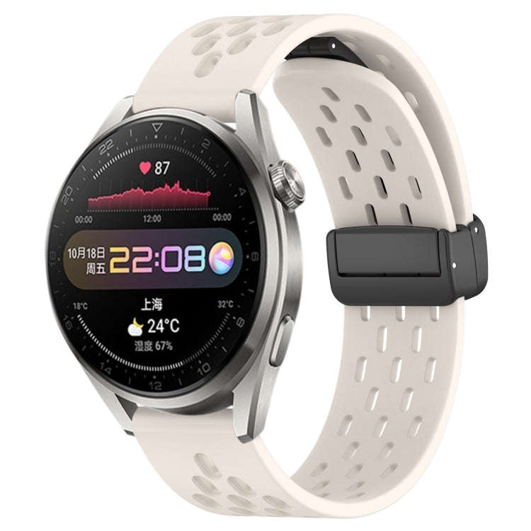 For Huawei Watch 3 Pro 22mm Folding Magnetic Clasp Silicone Watch Band(Starlight Color)