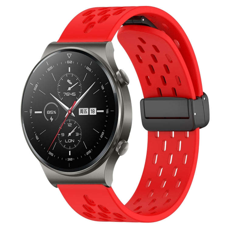 For Huawei GT2 Pro 22mm Folding Magnetic Clasp Silicone Watch Band(Red)