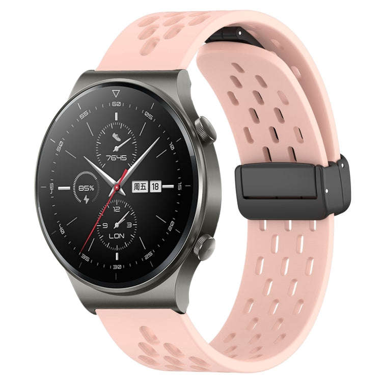 For Huawei GT2 Pro 22mm Folding Magnetic Clasp Silicone Watch Band(Pink)