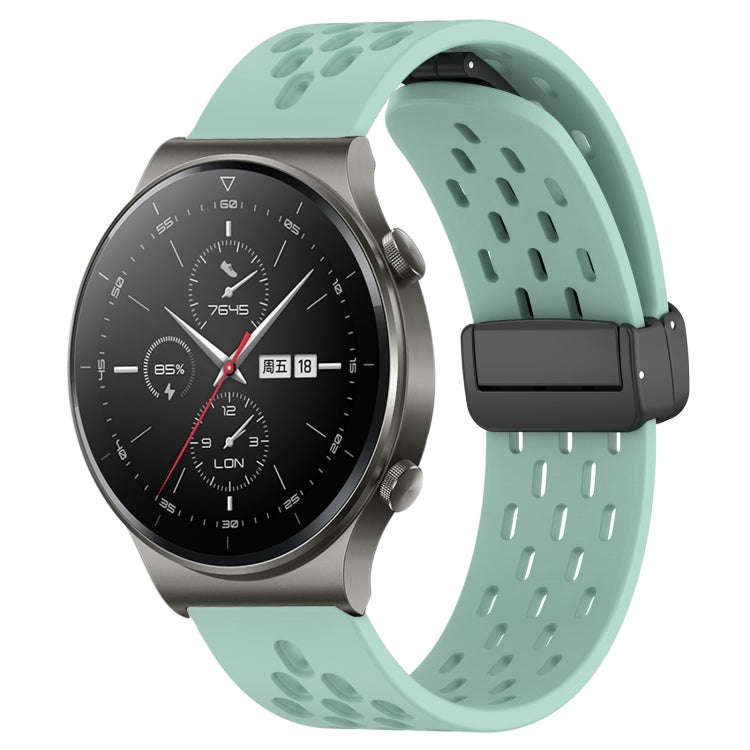 For Huawei GT2 Pro 22mm Folding Magnetic Clasp Silicone Watch Band(Teal)