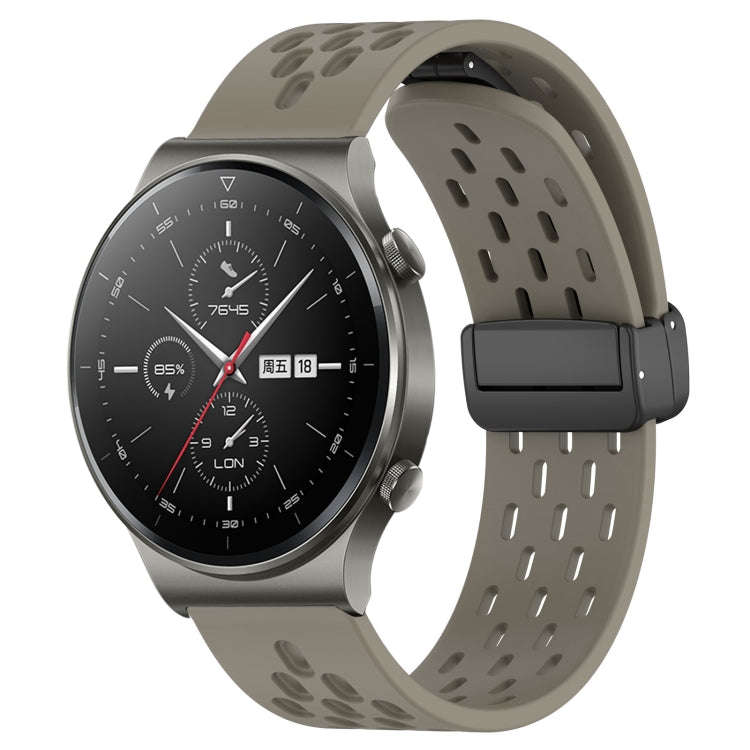 For Huawei GT2 Pro 22mm Folding Magnetic Clasp Silicone Watch Band(Space Ash)