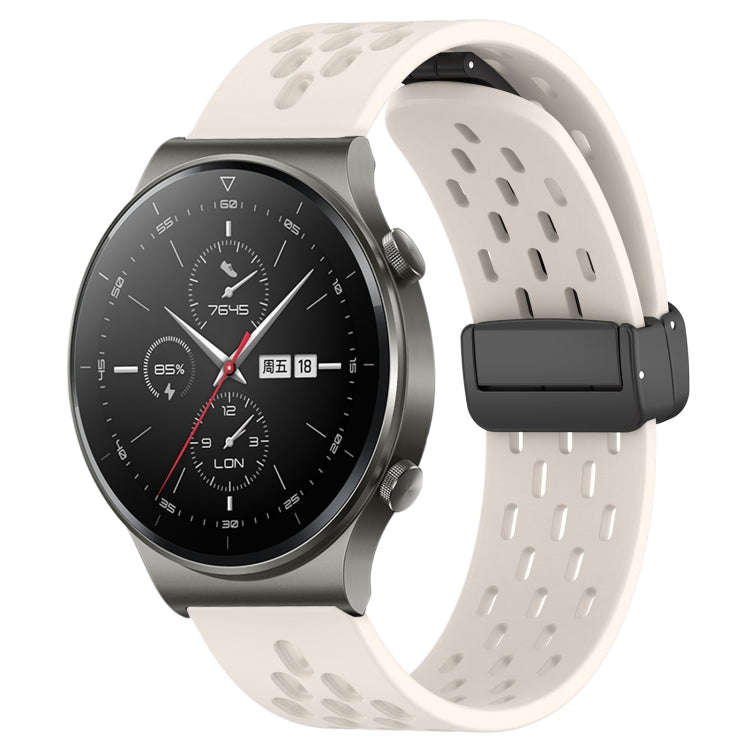 For Huawei GT2 Pro 22mm Folding Magnetic Clasp Silicone Watch Band(Starlight Color)