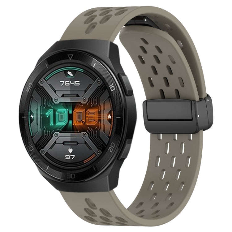 For Huawei Watch GT 2E 22mm Folding Magnetic Clasp Silicone Watch Band(Space Ash)