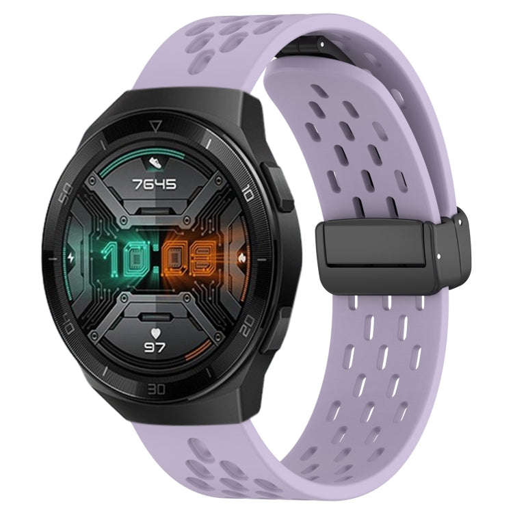 For Huawei Watch GT 2E 22mm Folding Magnetic Clasp Silicone Watch Band(Purple)