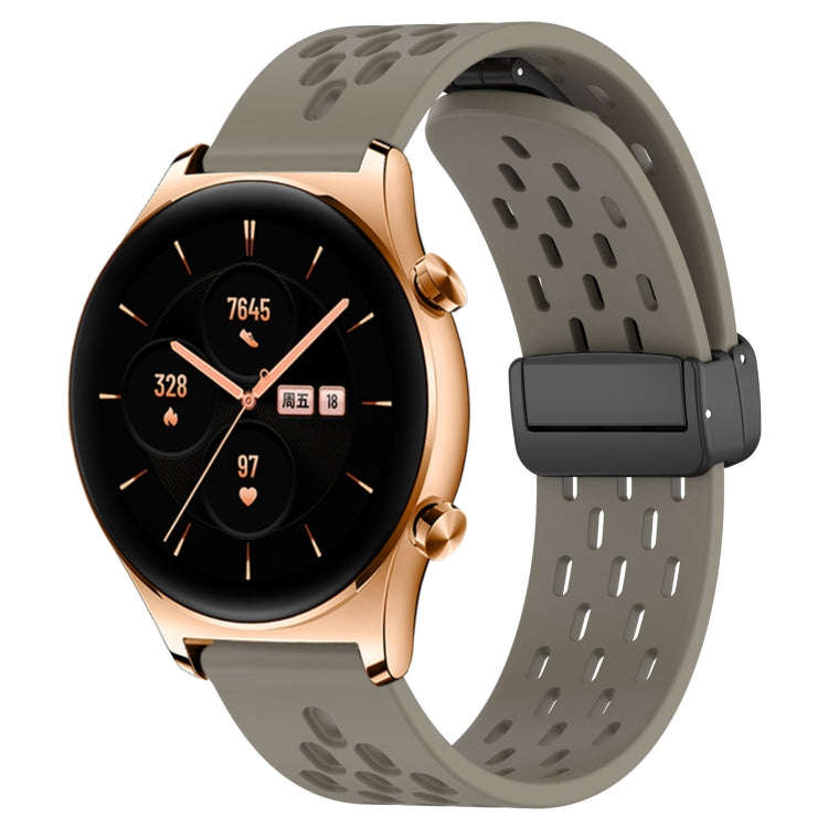 For Honor Watch GS 3 22mm Folding Magnetic Clasp Silicone Watch Band(Space Ash)