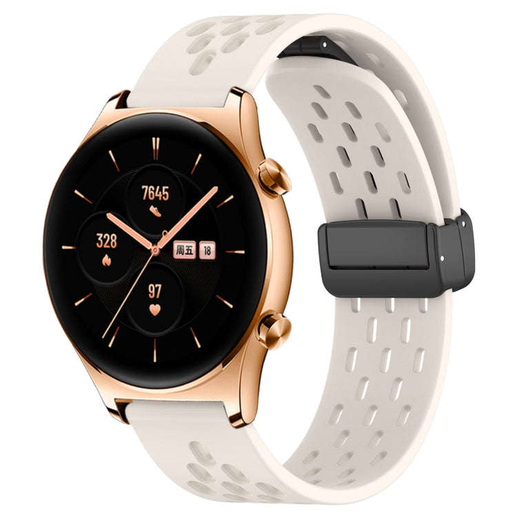 For Honor Watch GS 3 22mm Folding Magnetic Clasp Silicone Watch Band(Starlight Color)