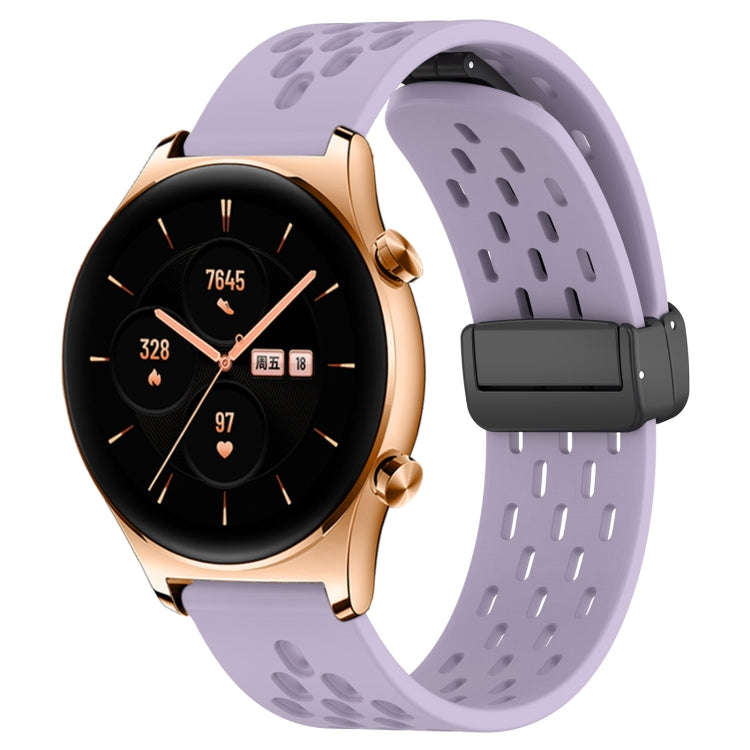For Honor Watch GS 3 22mm Folding Magnetic Clasp Silicone Watch Band(Purple)