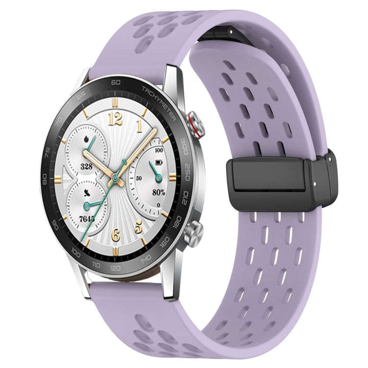 For Honor Watch GS 3i 22mm Folding Magnetic Clasp Silicone Watch Band(Purple)