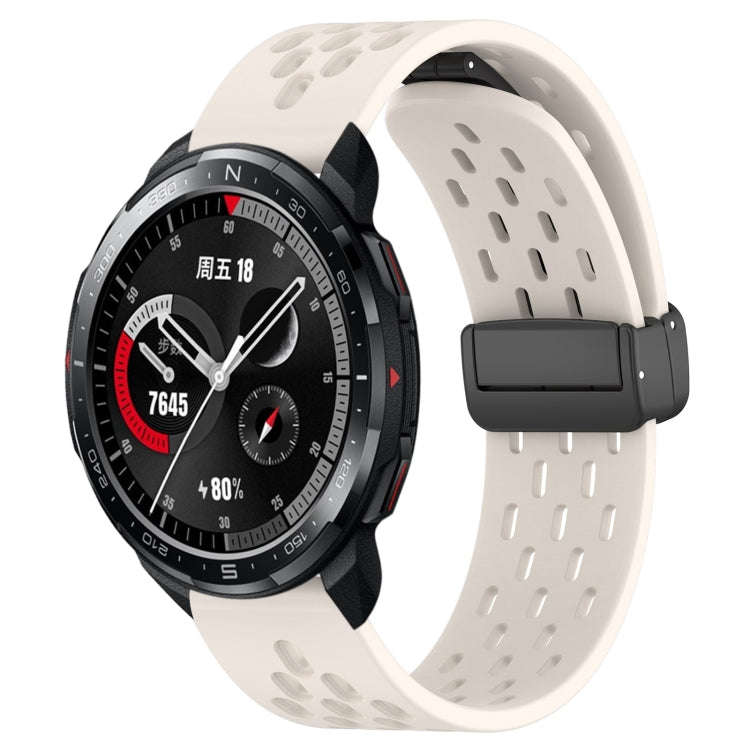 For Honor Watch GS Pro 22mm Folding Magnetic Clasp Silicone Watch Band(Starlight Color)