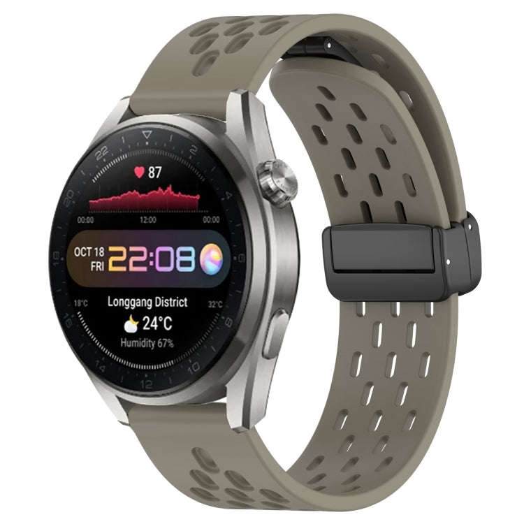 For Huawei Watch 3 Pro New 22mm Folding Magnetic Clasp Silicone Watch Band(Space Ash)