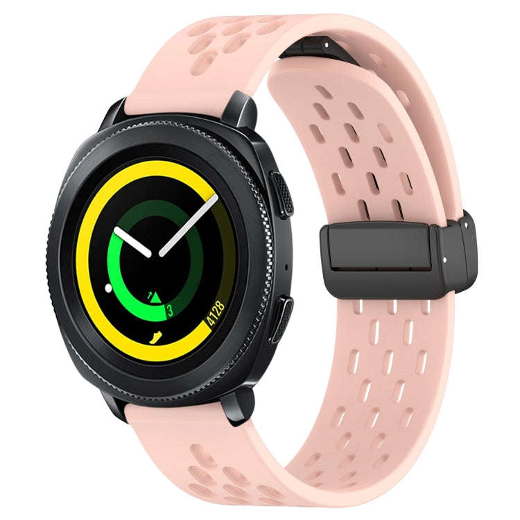 For Samsung Galaxy Gear Sport 20mm Folding Magnetic Clasp Silicone Watch Band(Light Pink)