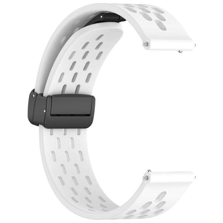 For Samsung Galaxy Watch Active 20mm Folding Magnetic Clasp Silicone Watch Band(White)