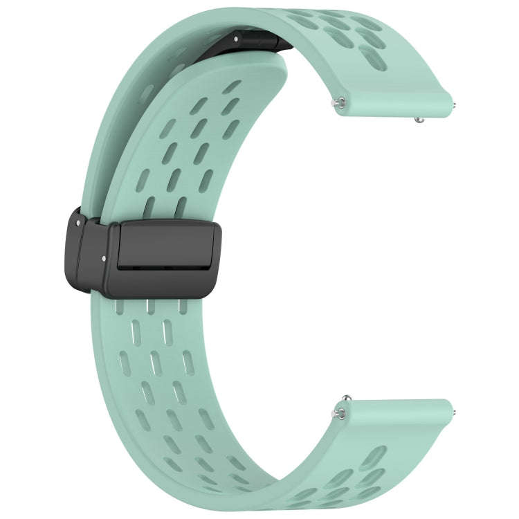 For Samsung Galaxy Watch Active 20mm Folding Magnetic Clasp Silicone Watch Band(Teal)