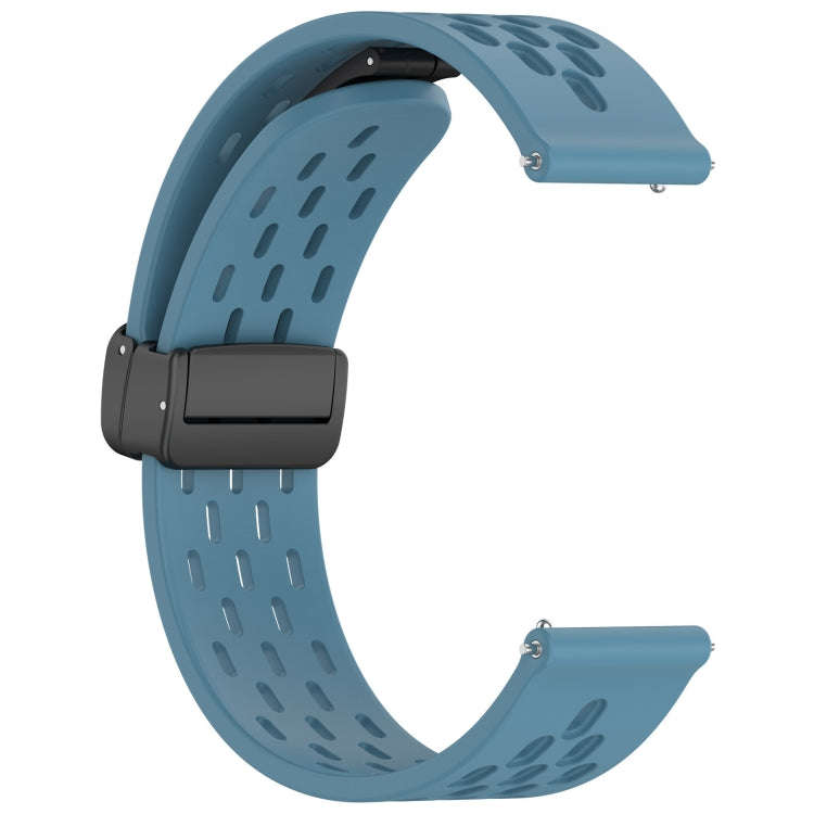 For Samsung Galaxy Watch Active 20mm Folding Magnetic Clasp Silicone Watch Band(Blue)