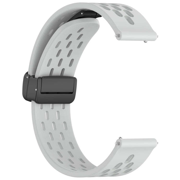 For Samsung Galaxy Watch Active 20mm Folding Magnetic Clasp Silicone Watch Band(Light Gray)